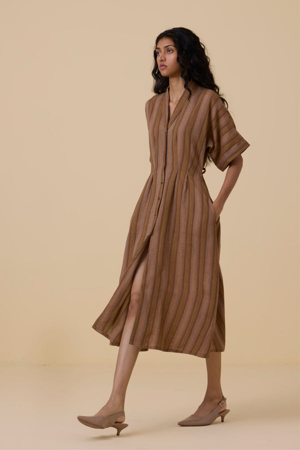 Qirat Striped Handwoven Dress