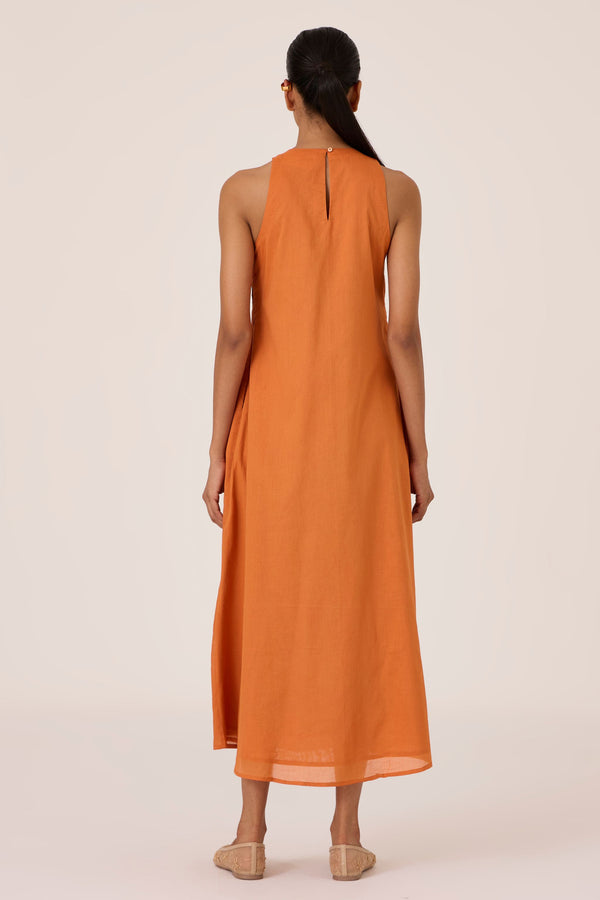 Amani Apricot Embroidered Dress