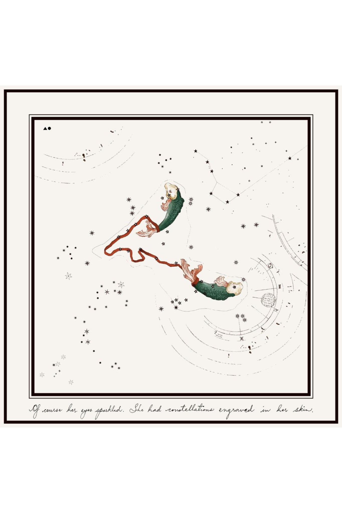 Pisces Printed Satin Scarf