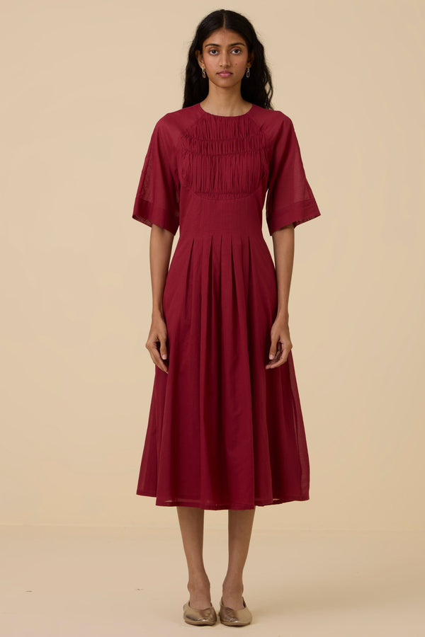 Tamina Cherry Cotton Midi Dress