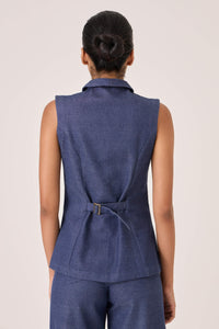 Maira Handloom Denim Waistcoat