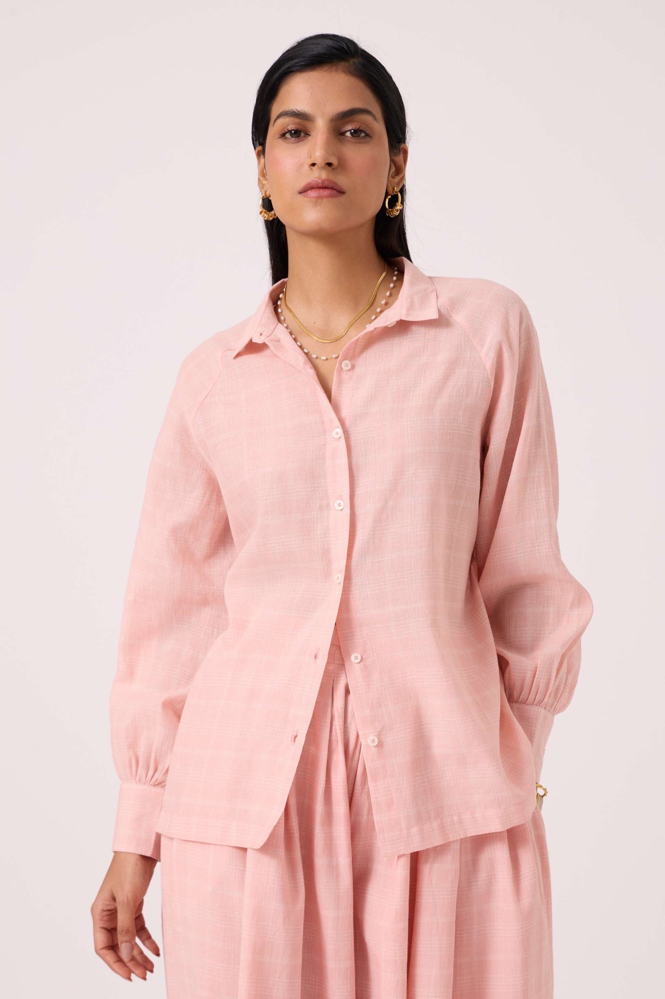 Yeji Pink Handwoven Shirt