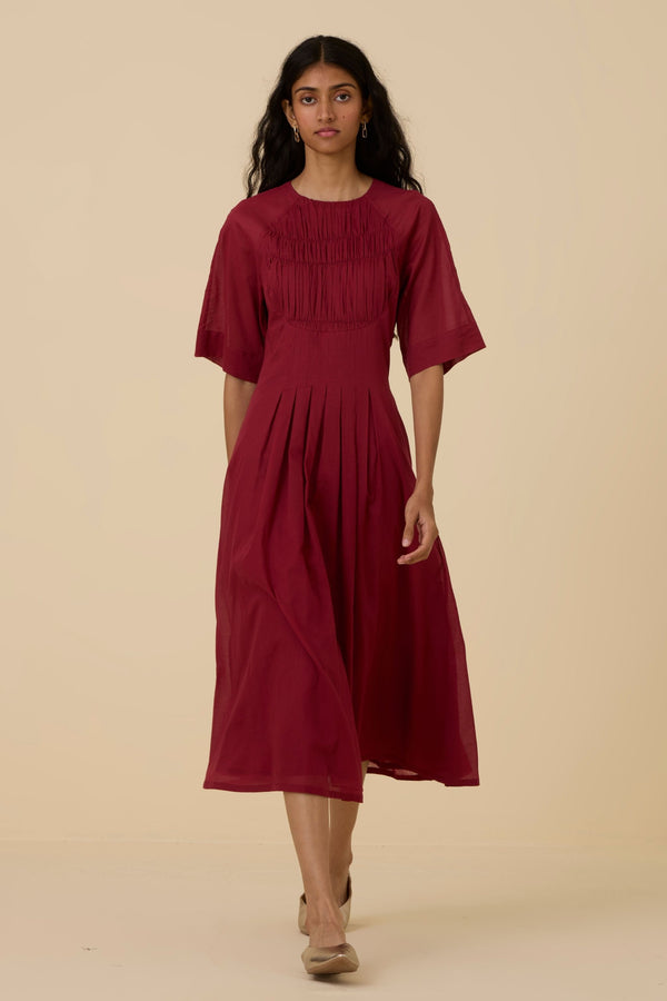 Tamina Cherry Cotton Midi Dress