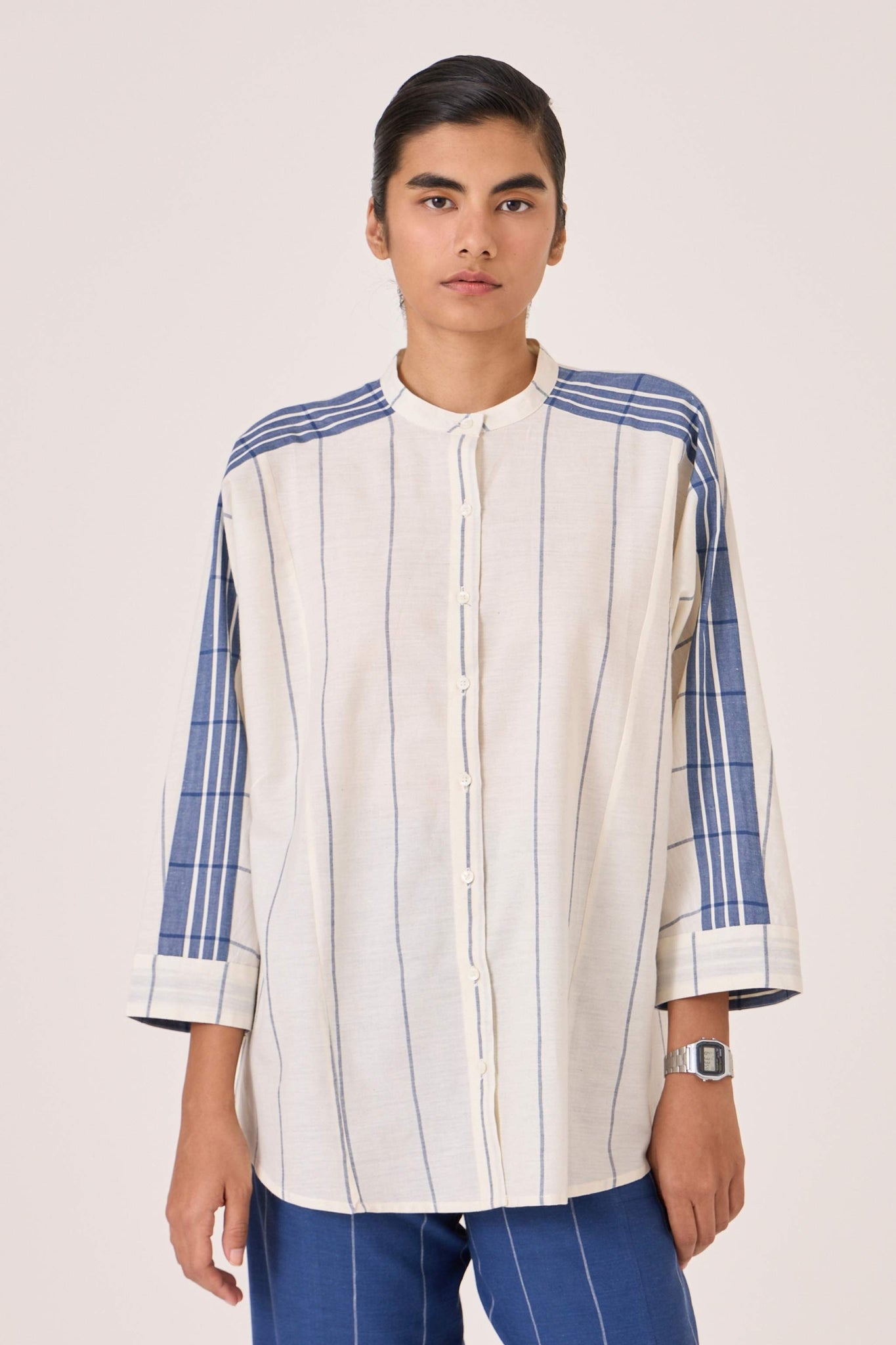 Amer Off White Handwoven Boxy Shirt