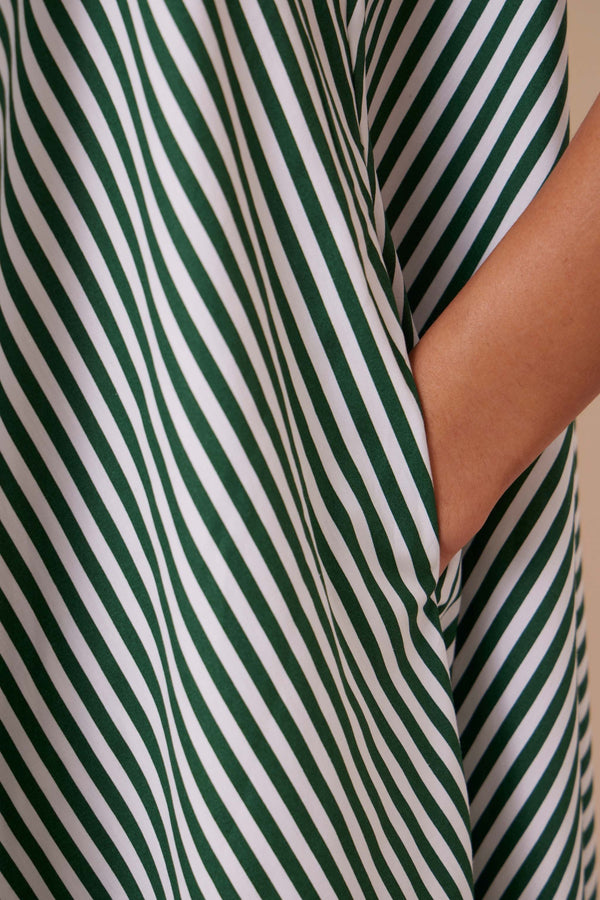 Audric Dress - Green Stripe