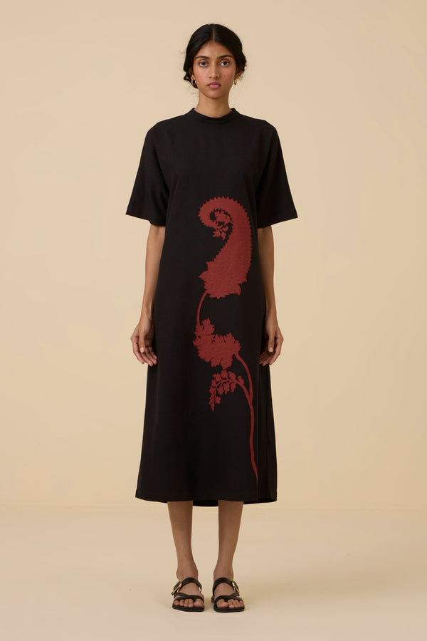 Ehan Black Hand Applique Dress