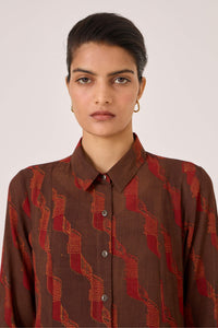 Jini Block Print Shirt Dress