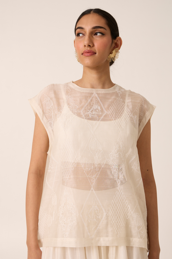 Sahir Handwoven Embroidered Top