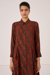 Jini Block Print Shirt Dress