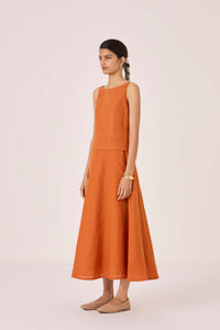 Senaka Tangerine Quilted Dress
