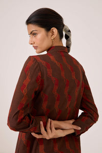 Jini Block Print Shirt Dress