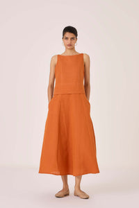 Senaka Tangerine Quilted Dress