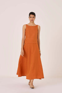 Senaka Tangerine Quilted Dress
