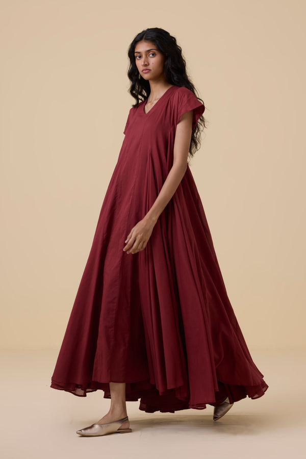 Hadil Berry Cotton Maxi Dress