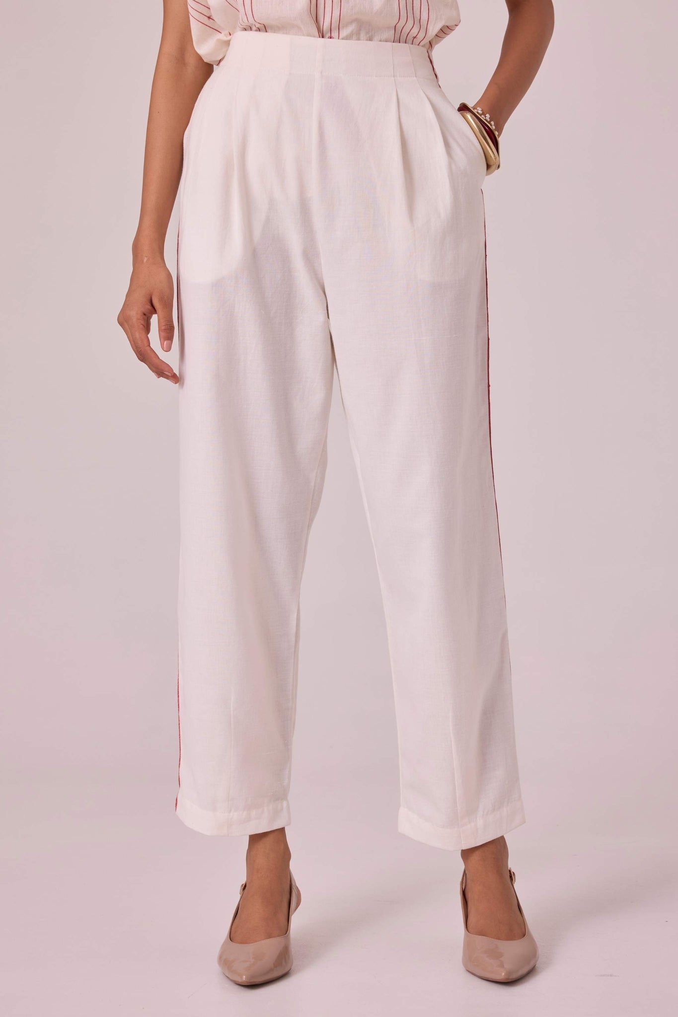 Ratan Off White Handwoven Pant