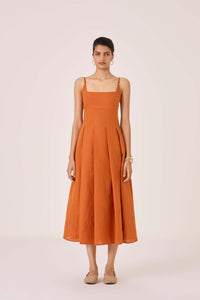 Yapa Tangerine Midi Dress