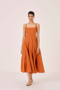 Yapa Tangerine Midi Dress