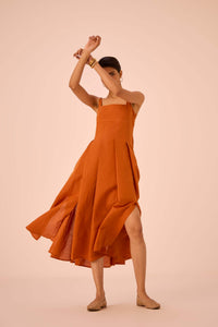 Yapa Tangerine Midi Dress