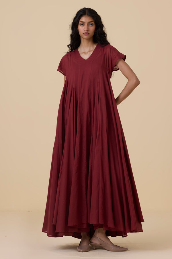 Hadil Berry Cotton Maxi Dress