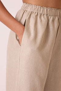 Torri Beige Linen Trousers