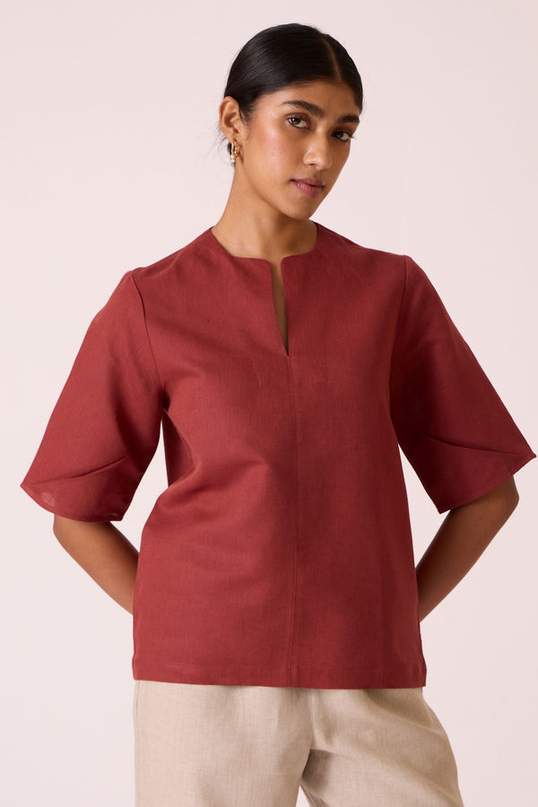 Manu Umber Linen Cotton Top