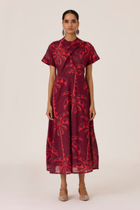 Dalia Palm Print Dress