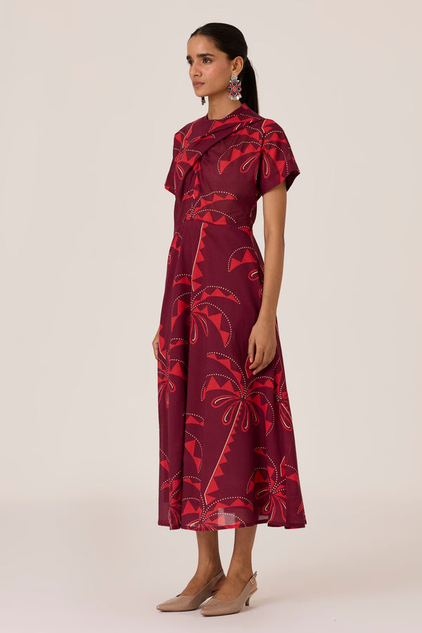 Dalia Palm Print Dress