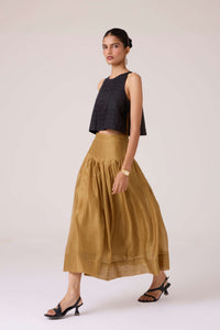 Tereza Yellow Handwoven Wrap Skirt