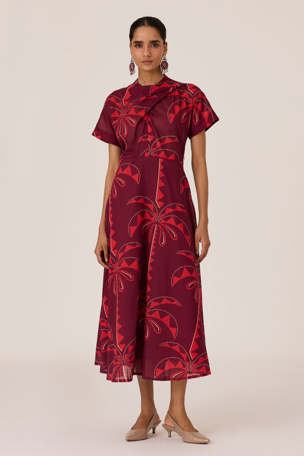 Dalia Palm Print Dress