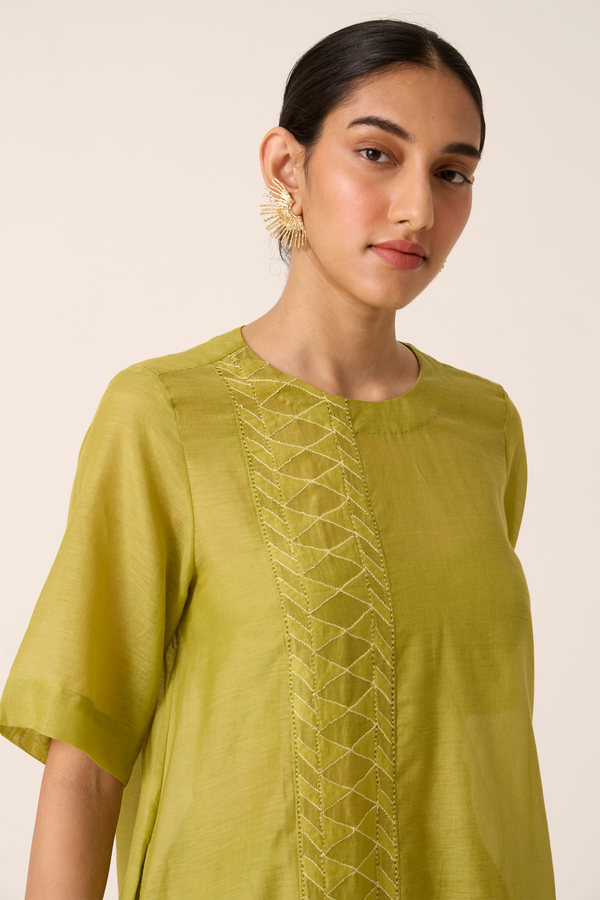 Faiz Green Chikankari Set