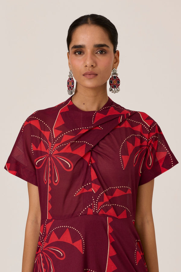 Dalia Palm Print Dress