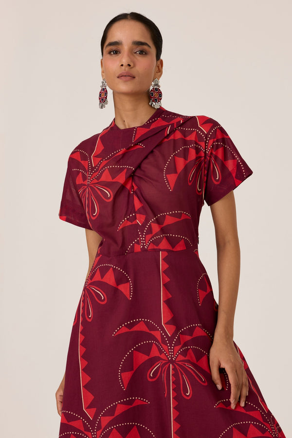 Dalia Palm Print Dress