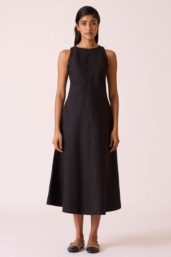 Naomi Black Linen Cotton Dress