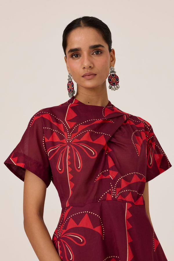 Dalia Palm Print Dress