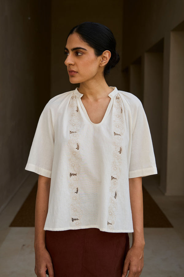 Bheer Handwoven Embroidered Top