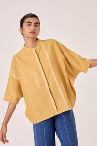 Kavinda Yellow Handwoven Shirt