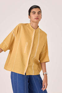 Kavinda Yellow Handwoven Shirt