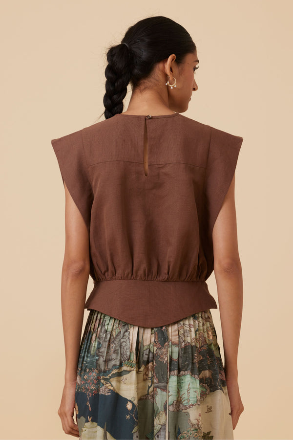 Tahira Brown Top