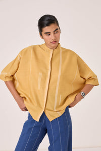 Kavinda Yellow Handwoven Shirt