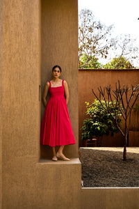 Manoor Red Organic Cotton Dress