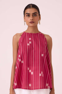 Maarah Rhubarb Ikat Top