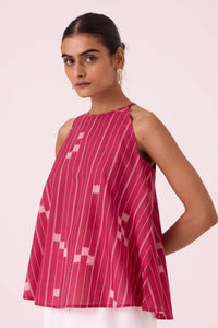 Maarah Rhubarb Ikat Top