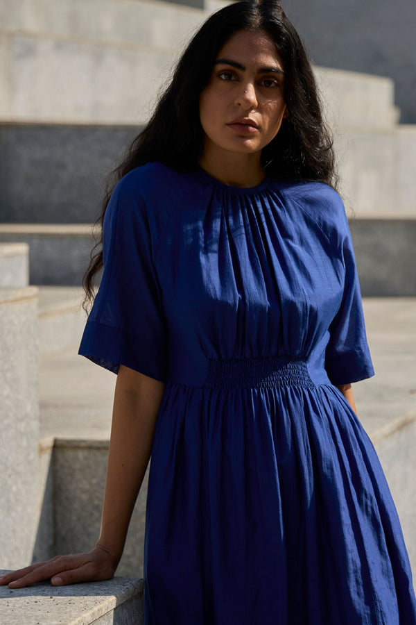 Parina Royal Blue Midi Dress