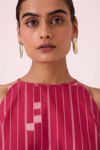 Maarah Rhubarb Ikat Top