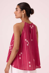 Maarah Rhubarb Ikat Top