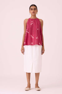 Maarah Rhubarb Ikat Top