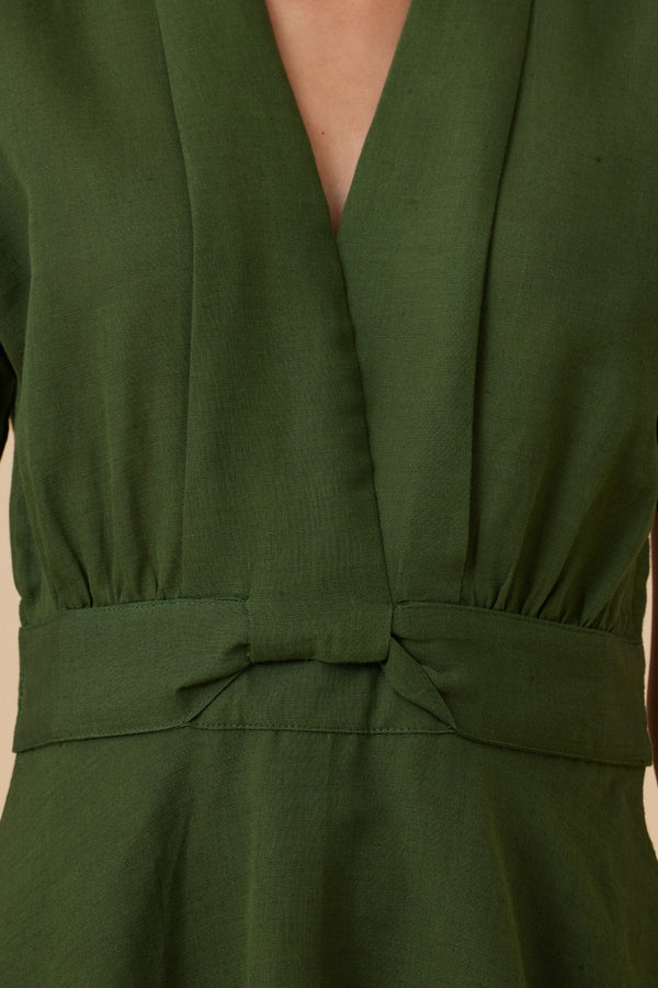 Miyake Green Midi Dress