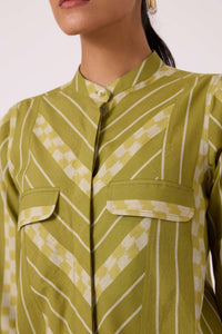 Wilde Green Striped Ikat Shirt