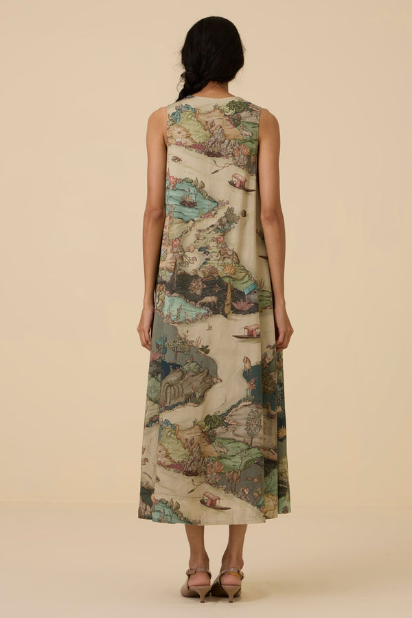 Riaz Green Print Maxi Dress