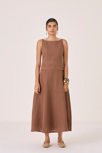 Senaka Brown Quilted Dress